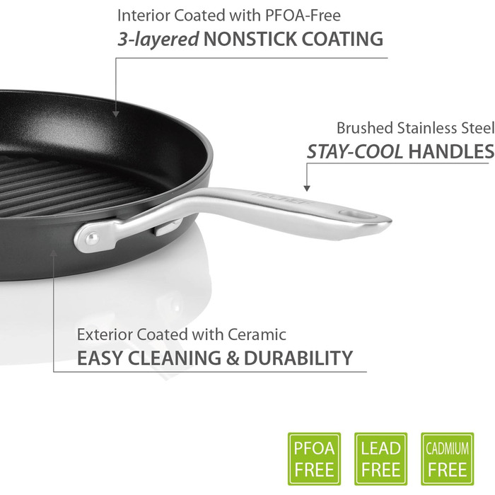 Сковорода TECHEF OXGP Onyx Collection з антипригарним покриттям Teflon Platinum, 30.5 см, алюміній, чорна