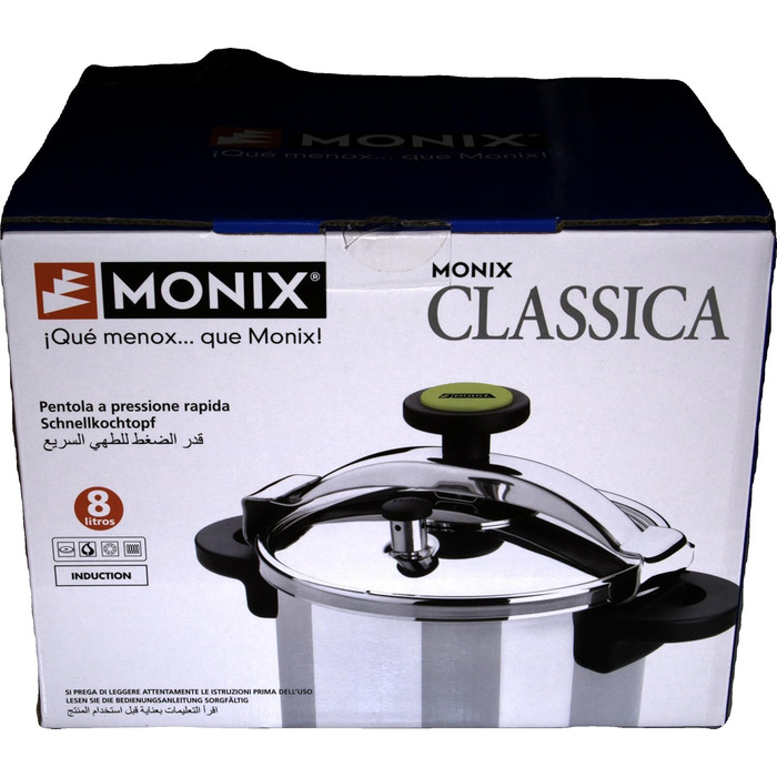 Скороварка Monix Classica Traditional 8 л, нержавіюча сталь, срібло