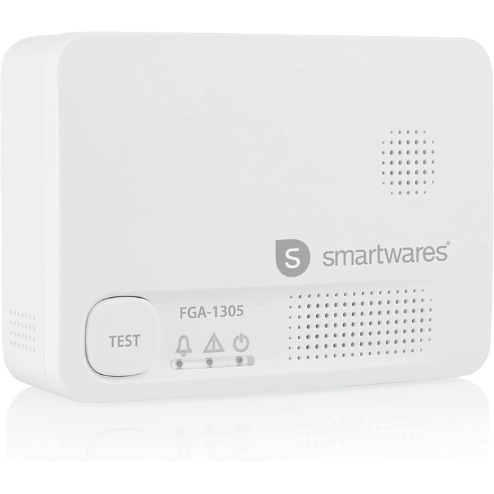 Виявлювач чадного газу Smartwares FGA-13051 з датчиком на 10 років, кнопка тестування, LED-індикатори