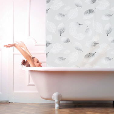 Завіса для душу Relaxdays з дизайном листя