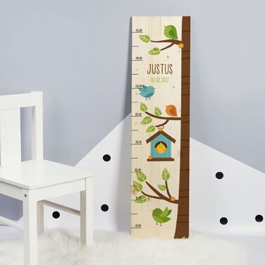 Планка Striefchen для дітей з приголомшливими фентезійними мотивами, дерев'яна, персоналізована (дерево з годівницею для птахів)