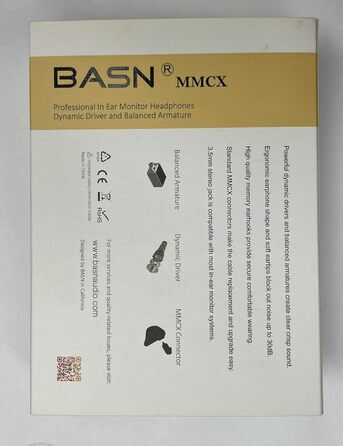 Вушні монітори BASN MMCX, 3 динаміка, HiFi, знімні кабелі, аудіофільські музиканти (Purple Aurora)