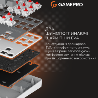 Дротова механічна клавіатура GamePro Genesis Metallic (MK110G) 87% Red switches