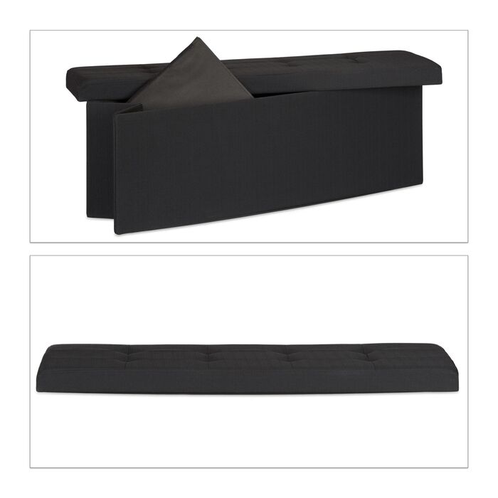 Relaxdays Складана лавка з льону