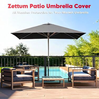 Захисний чохол для парасольки Zettum, 3-4 м, водонепроникний, 600D Oxford PU, UV-стійкий, для саду, 260x42x81/56 см