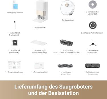 Dreame X30 Ultra: робот-пилосос та миючий робот з автоматичною очисткою, знімний миючий моп, інтелектуальна очистка килимів, потужність всмоктування 8300 Pa, білий