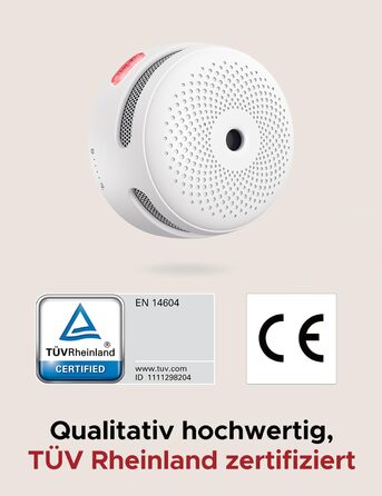 Датчик диму X-Sense WLAN з підключенням до Wi-Fi, EN14604, з змінною батареєю, сповіщення через додаток, білий, 1 шт.