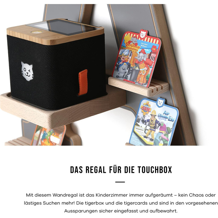 Серце полиці BOARTI Tigerbox підходить для tigerbox Touch і 36 tigercards, дитяча полиця для ігор і колекціонування (Біла)