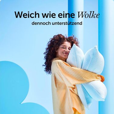 Cloudpillo Подушки з піною з пам'яті - комплект 2 шт., регульована висота, 40x80 см, ергономічні та гіпоалергенні подушки