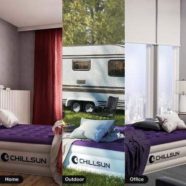 Надувний матрац CHILLSUN 190x100x40 см з вбудованим насосом - для дому, гостей та кемпінгу