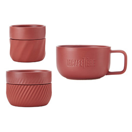 Набір чашок Kitchen Craft LA CAFETIERE Family Mug Red, порцеляна, темно-червоний, 3 пр.