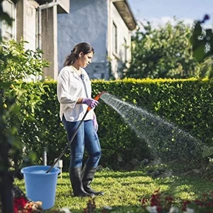 Портативний душ для кемпінгу з насосом, акумуляторна садова душова система 2200mAh, USB-кабель, шланг 1.8м, помаранчевий
