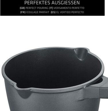Каструля Berndes Відень 16 см, підходить для всіх видів плит, каструля, 3-шарове антипригарне покриття, скляна кришка, індукційна, з повною поверхнею, з антипригарним покриттям, алюміній, чорний