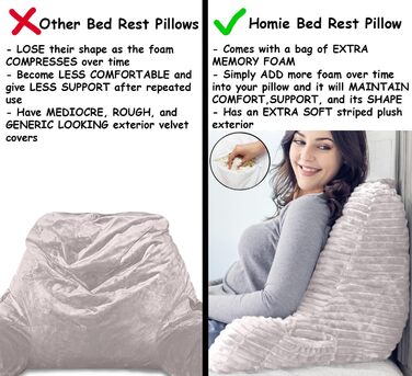 Подушка-гніздо Homie з підставкою для зап'ястя, підлокітниками та спинкою для відпочинку, читання, роботи за ноутбуком та перегляду телевізора (біла) Medium 43x76 см, білий колір