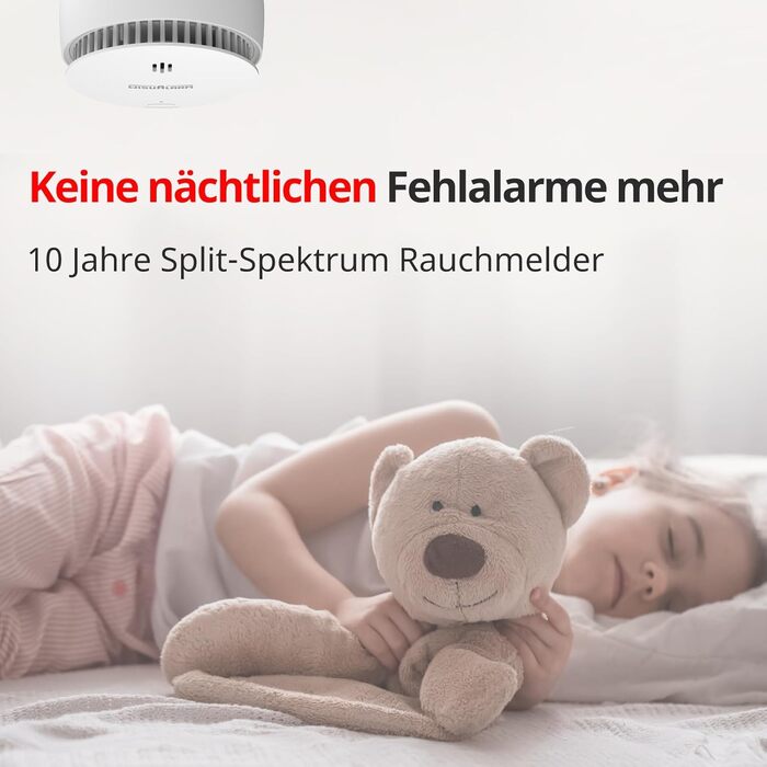 Датчики диму Rauchmelder з магнітним кріпленням, 10 років роботи від батареї, з функцією вимкнення/тестування, сертифіковано TÜV EN 14604 (5 шт.)