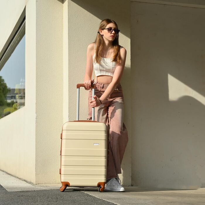 Набір валіз Merax 3 шт. з ABS-пластику з колесами та TSA-замком (елефантово-коричневий)