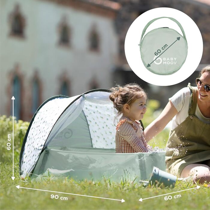 Дитяче пляжне намет Babymoov Strandmuschel 3-in-1 Aquani Matrose з UV-захистом SPF 50, басейн та манеж для відпочинку (Прованс)