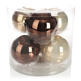Ялинкові кульки 8 см 12 шт. бронзового кольору
