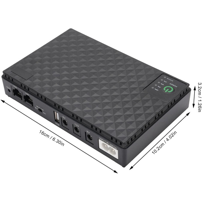 Портативний Mini UPS - Джерело живлення для роутера/модема/камери з батареєю, безперебійне живлення (EU-штекер 85-265V)