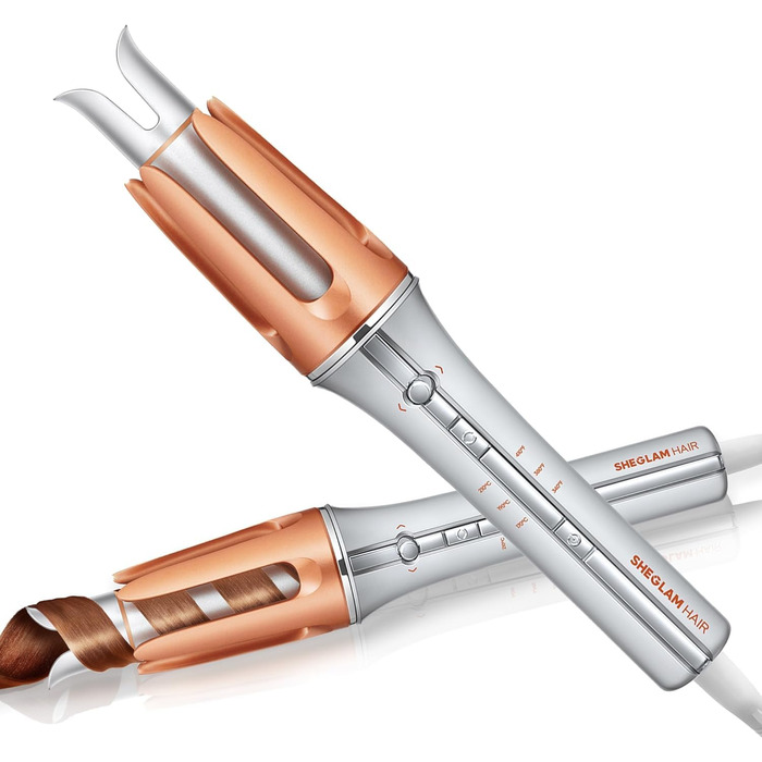 SHEGLAM Автоматичний локон для волосся з керамічним покриттям, 3 температурні режими (170-210°C), швидкий нагрів – самообертовий завивкувальник для локонів (32 мм)