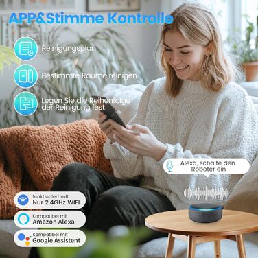 Робот-пилосос з функцією миття та станцією самоочищення, об'єм 3.5л, для килима та шерсті тварин, керування через додаток та Alexa, LiDAR навігація, час роботи 180хв (Чорний)