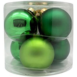 Різдвяні кулі скляні 10 см 6 шт. ялинкові кулі ялинкові прикраси Колір вічнозелений (Світло-зелений, зелений, темно-зелений)