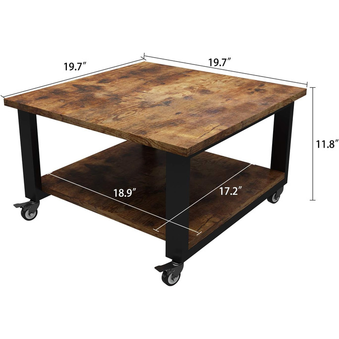 Підставка для принтера Natwind, 2 ящики, 50x50x32 см, великий стіл для принтера, копіювальна стійка під стіл, роликовий візок з полицею для паперу, тримач для принтера на коліщатках для домашнього офісу (ретро)
