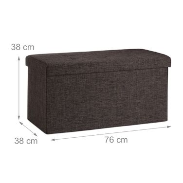 Relaxdays Складана лавка з льону