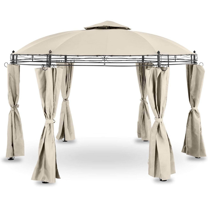 Садова альтанка Uniprodo UniPERGOLA3.5BR Кругла альтанка Marquee Marquee Metal 3,5 м 180 г/м Бежевий