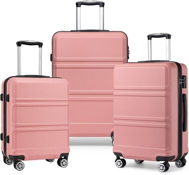 Валіза KONO 24 дюйми з TSA-замком, ABS, 4 колеса, 65×44×25.5 см, набір 3 шт.