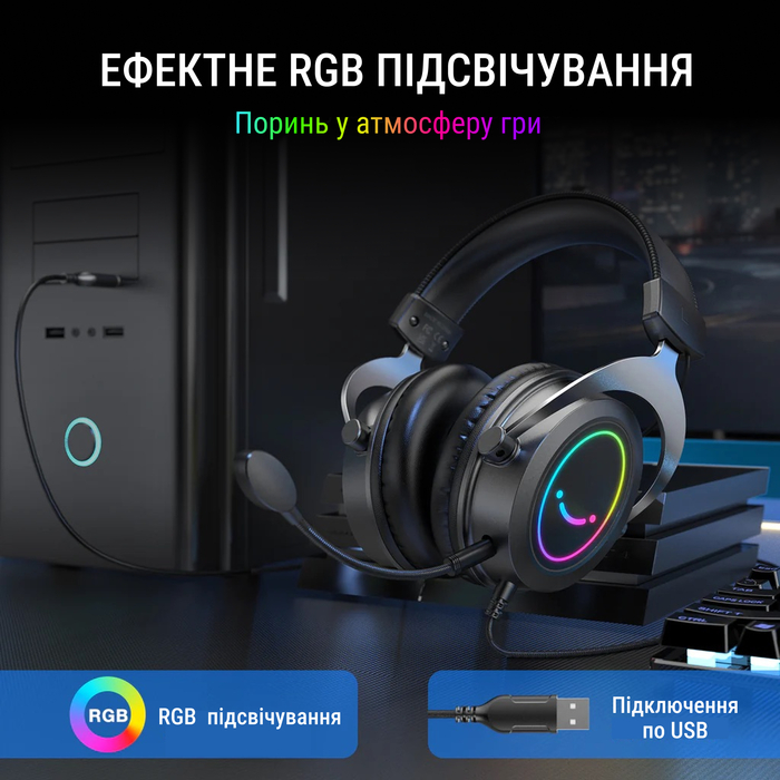 Гарнітура Fifine RGB H3W