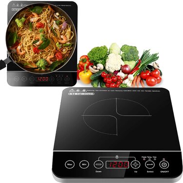 Індукційна плитка Steinborg 2000 Вт з сенсорним керуванням та захистом від перегріву | Електрична плитка для кухні