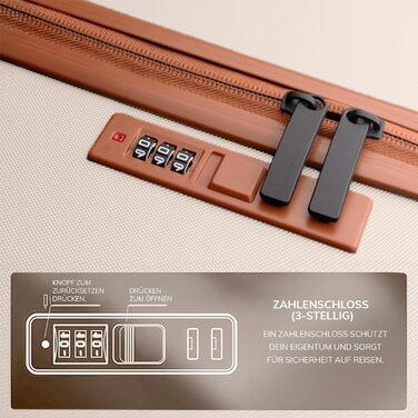 Набір валіз FERGÉ Milano 5-ти частинний (3 розміри) + сумочка для косметики + сумка для подорожей - чорний/бежево-коричневий