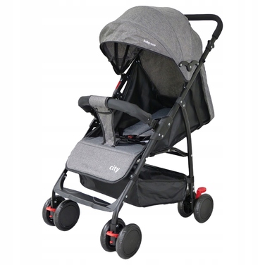 Дитячий прогулянковий візок Baby-Coo City, чорний, металевий каркас, з амортизаторами