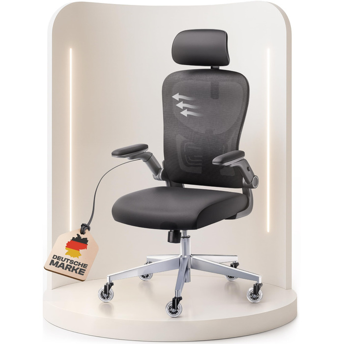 Ергономічне крісло Galahad (Чорний) - офісне, для ігор, регульоване, до 150 кг