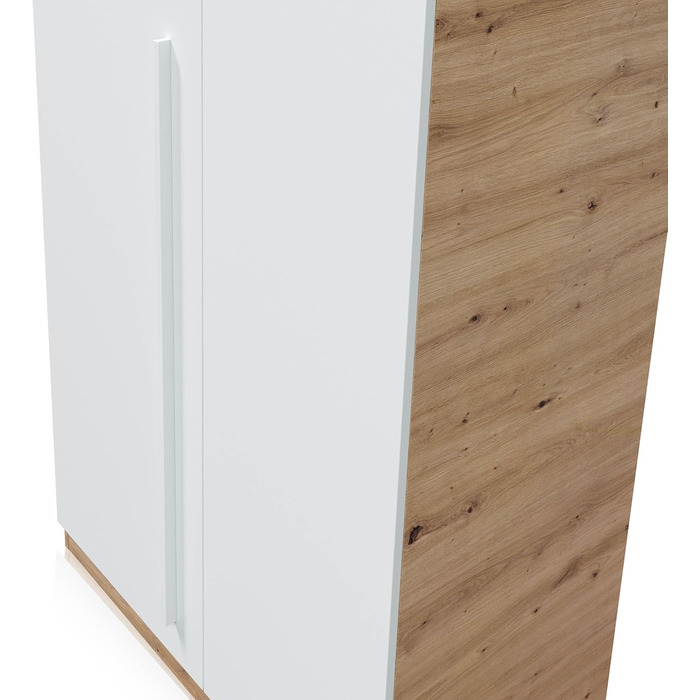 Ліжко дитяче Habitdesign Noa з 2 ящиками, білий та ехо-дуб, 97x77x196 см (без ламелей)