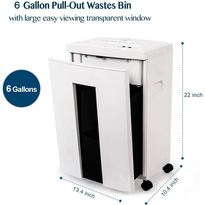 Шредер для документів WOLVERINE P5 SD9101 (Білий) – 8 листів, супер мікроріз, 17л контейнер