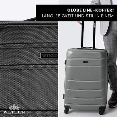 Чемодан для косметики/ручної поклажі WITTCHEN Globe Line | ABS, кодовий замок, 25 x 33 x 16,5 см, чорний | Підходить для Lufthansa, Eurowings, Ryanair, Condor, Discover Airlines