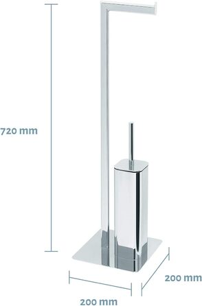 Набір комбінованих щіток Libaro Болонська щітка для унітазу та тримач для рулону паперу, високоякісне поліроване хромоване покриття