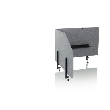 Акустична перегородка для офісу FLEXMIUT T TOP з пластику / текстилю сірого кольору (hjh OFFICE)