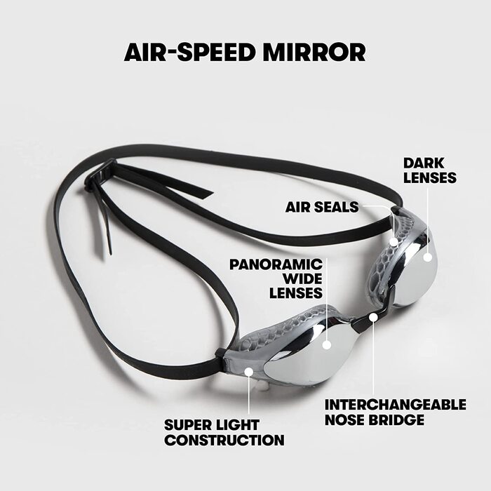 Окуляри для плавання з повітряним дзеркалом ARENA унісекс (1 упаковка) універсальний сріблясто-чорний