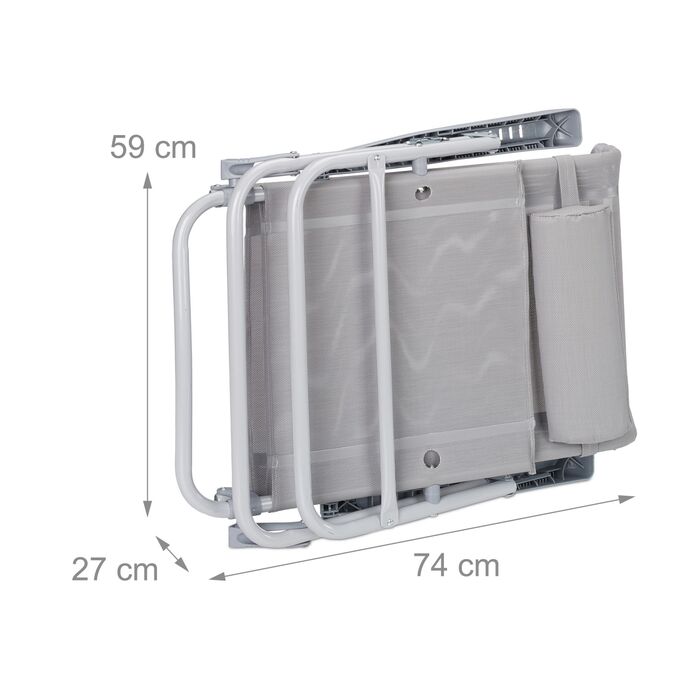 Розкладний шезлонг Relaxdays з подушкою для шиї