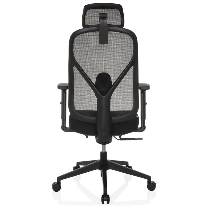 Офісне крісло / Крісло з поворотним механізмом RALOO ECO, сидіння з тканини / спинка з сітчастої тканини, чорного кольору, hjh OFFICE