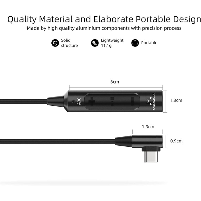 Підсилювач для навушників SoundMAGIC A30 HiFi ЦАП 600 Ом Type-C для Android та ПК