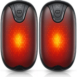 Електричні грілки для рук, набір 2 шт., перезаряджаються, портативні, 3 режими нагріву, ідеальний подарунок для спорту, гольфу, кемпінгу, чорний