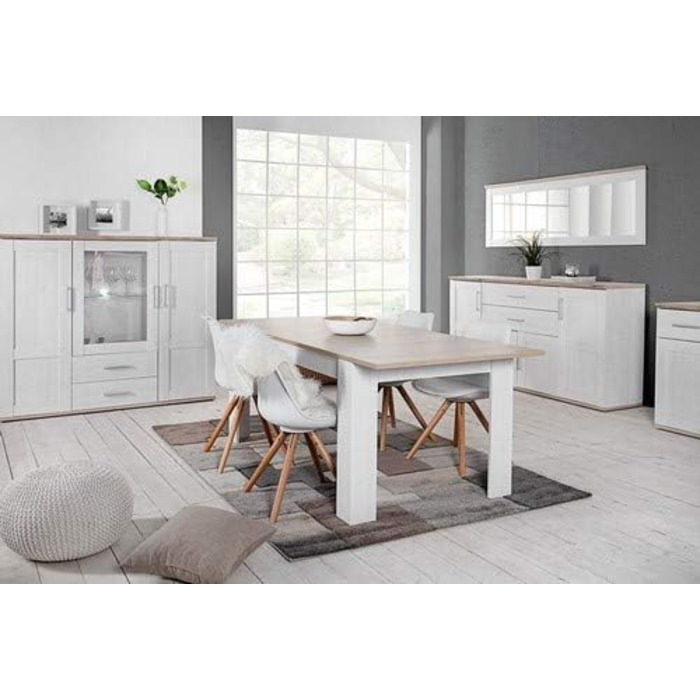 Комод-тумба Stella Trading ROMANCE з ламінату Сібіу Ларч / Дуб Сан Ремо - стильний комод у сільському стилі з великим об'ємом для вітальні - 186 x 100 x 46 см (Ш/В/Г)