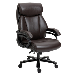 Крісло керівника Vinsetto Ergonomic з функцією гойдалки, шкіряне крісло коричневе, регулюється по висоті, вантажопідйомність до 180 кг
