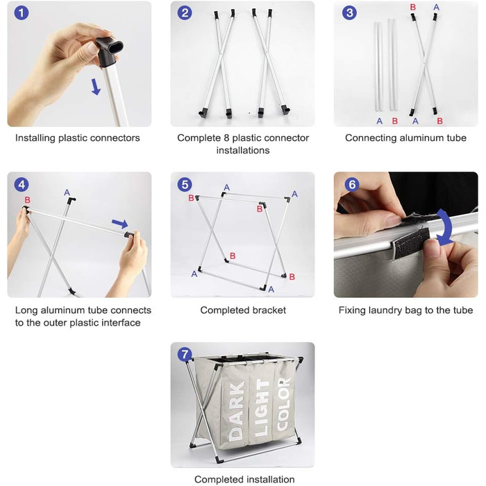 Сортувальник для білизни Oxford Trio з 3 відділеннями, 102L, тканинний, складаний, для дому