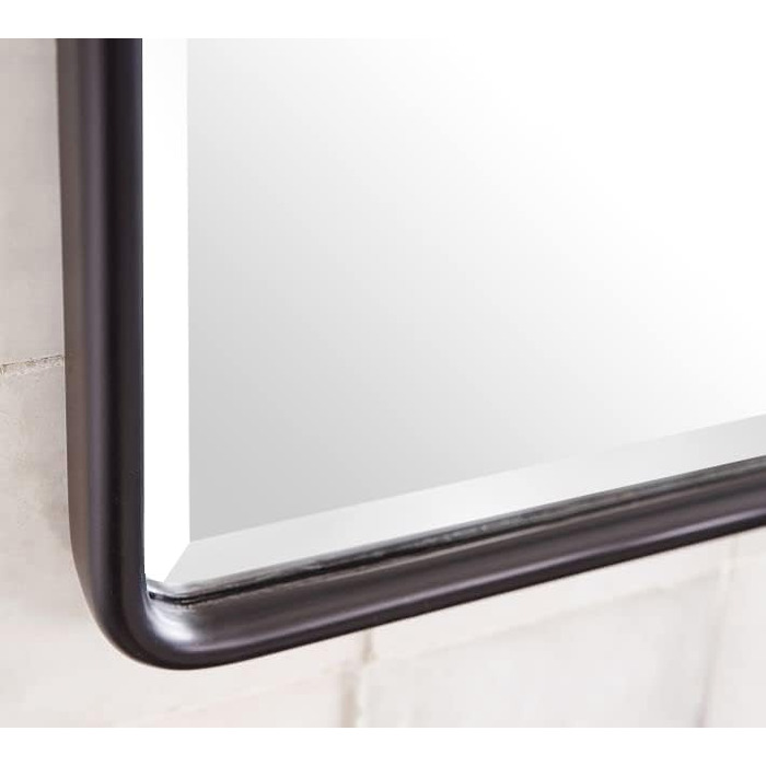 Дзеркало для ванної кімнати TEHOME 50,8 x 61 см, поворотне, матовий чорний, прямокутне, з металевим каркасом, для вертикального кріплення на стіну