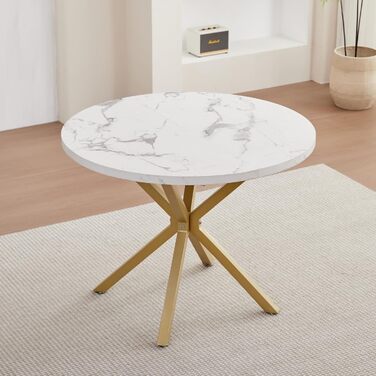 Комплект обіднього столу GrandCA HOME: круглий стіл 100 см + 4 сучасні лінові стільці, для вітальні, кухні, їдальні, темно-сірий (мрамор + зелений)